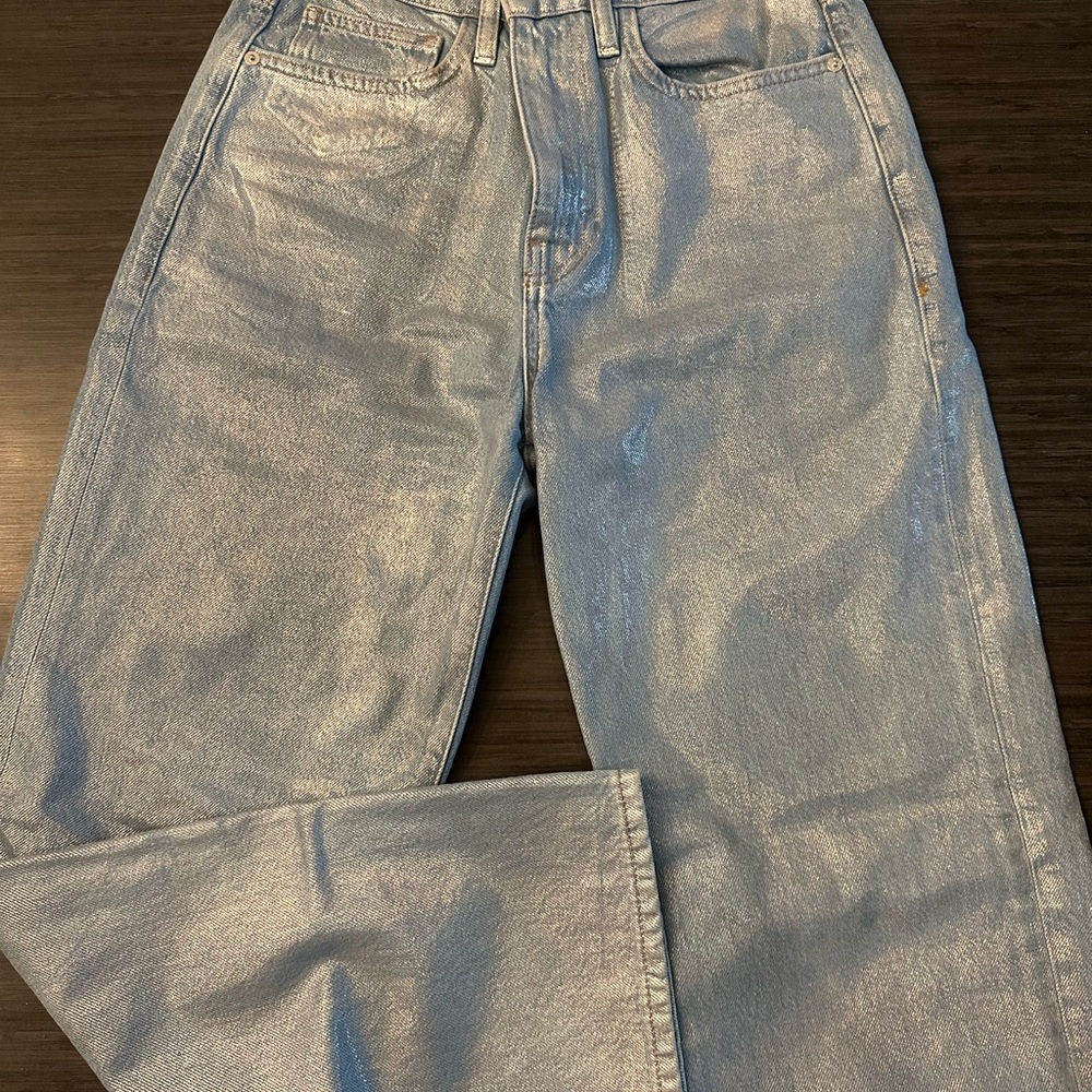 Frame Le Jane cropped Iridescent coated  Jeans like new condition size 26